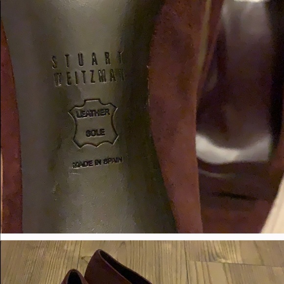 NWOB! Stuart Weitzman Burgundy Suede Heels 8.5 - Picture 7 of 8
